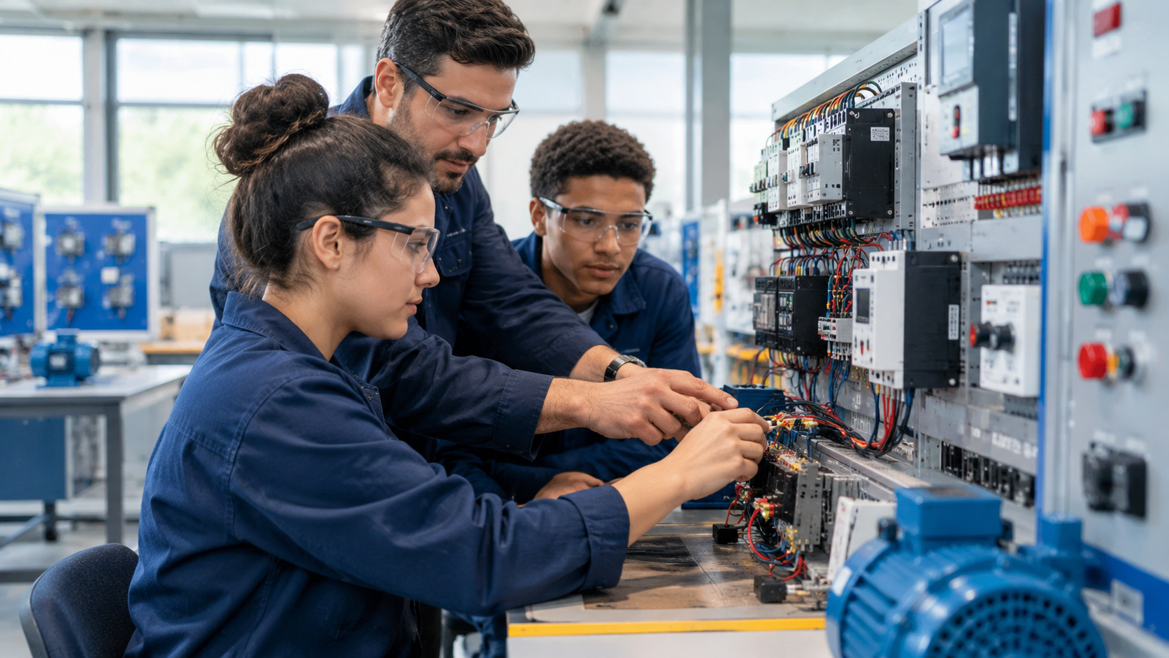 Treinamento prático em painel elétrico